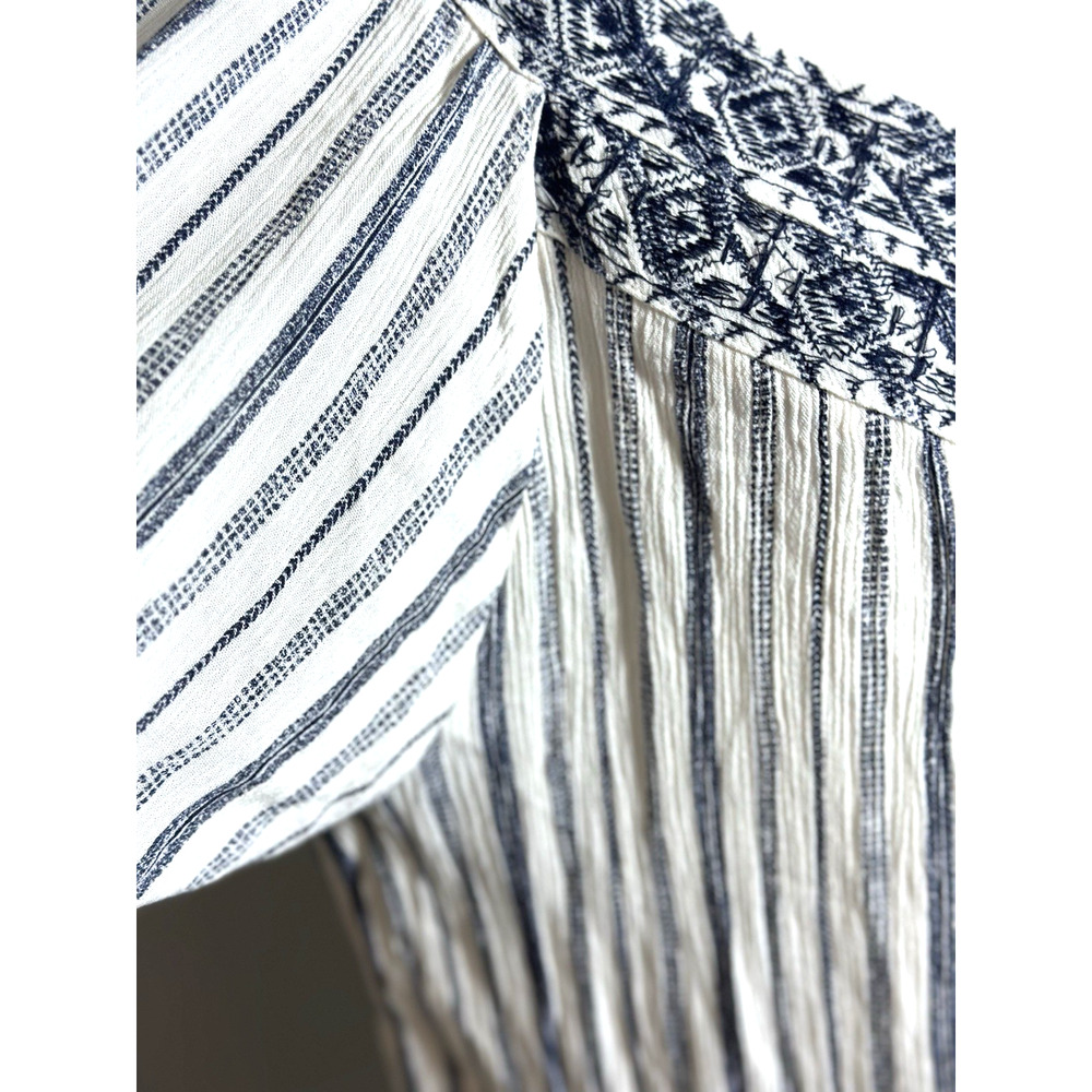 Knox Rose Womens Cream Navy Stripped Bohemian‎ Womens Casual Oversized Top XXL - Picture 15 of 16